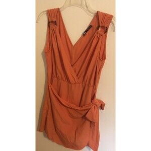 Zara, Orange Mini Skort, Sz 5, Panel Wrap With Side Bow In Front